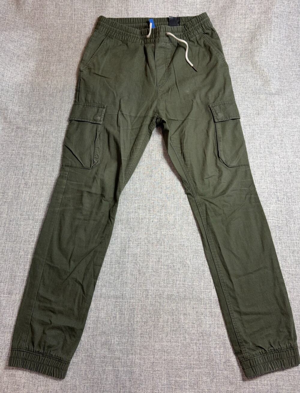 H&M Divided Cargo Jogger Pants Mens 30 Olive Green Ripstop Utility